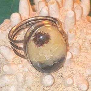 Septarian natural gemstone ring 8.5